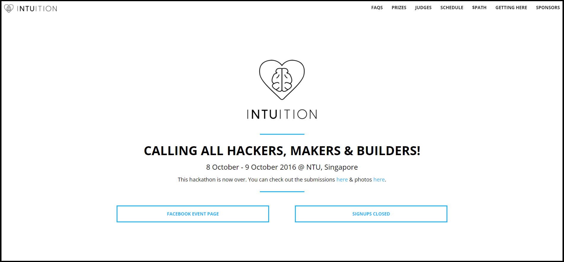 The iNTUition website landing page
