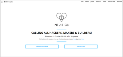 The iNTUition website landing page